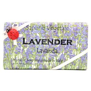 Alchimia Lavender Vegetable Soap Bar 10.5 OZ. Handmade in Italy Ladybug Charm